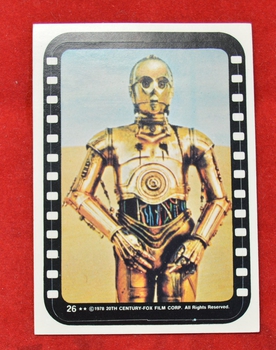Star Wars Sticker # 26 Black Film Cell C-3PO