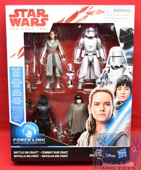 Force Link Last Jedi Battle on Crait Figure 4-Pack (Rey, Rose, First Order Walker Driver & Gunner)