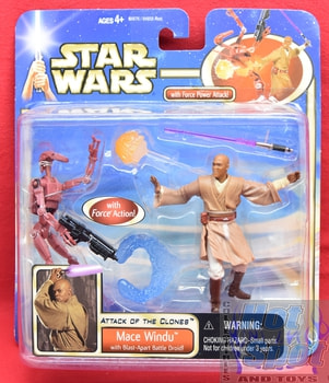 Attack of the Clones Mace Windu w/ Blast-Apart Battle Droid Figure 2 Pack