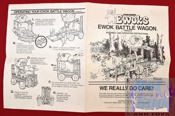 1985 POTF Ewok Battle Wagon Original Instructions