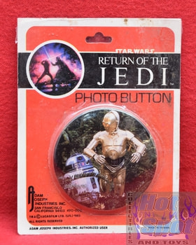 Return of the Jedi Droids Vintage Photo Button 1983