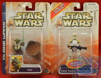 Clone Wars Value 2 Pack Yoda / Clone Trooper Commander