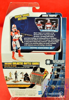 Movie Heroes Shock Trooper MH01 Card backer