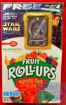 Fruit Roll Ups Attack of the Clones w/ Obi-Wan Jedi Backpack Clip