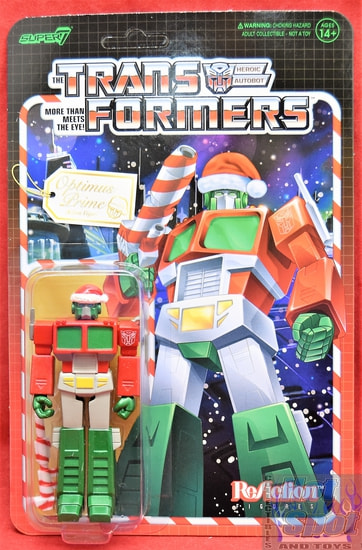 Christmas Season Santa Optimus Prime Transformer ReAction Figure