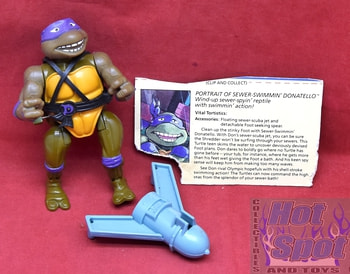 1989 Wacky Action Sewer Swimmin' Donatello Figure