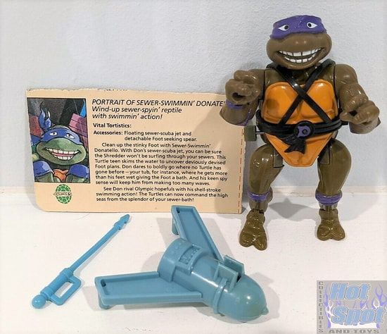 1989 Wacky Action Sewer Swimmin' Donatello Weapons and Accessories
