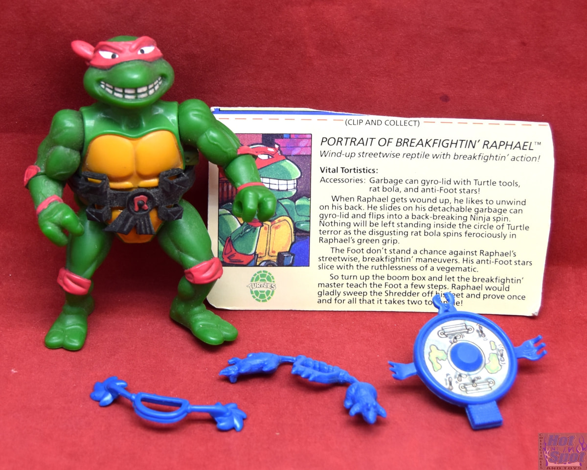 1989 Playmates Teenage Mutant Ninja Turtles Filecard-Breakfightin Raphael 