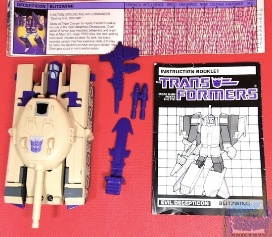 1985 G1 Tripletron (Triple Changer) Blitzwing Figure Parts