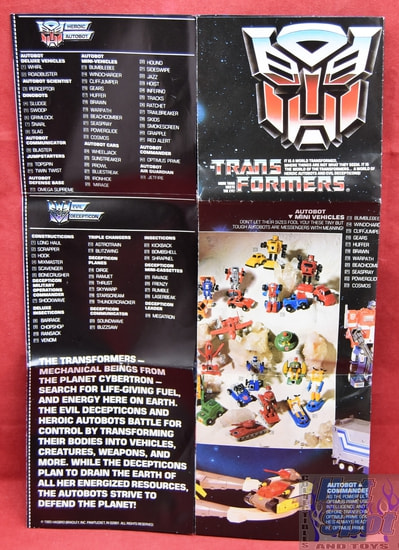 1985 Transformers Catalog Insert Brochure (Large Tri Fold)
