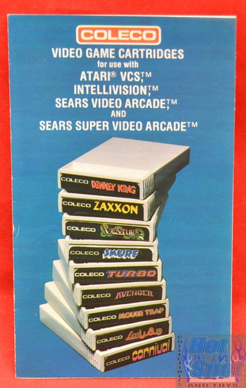 Coleco Video Game Cartridges Insert