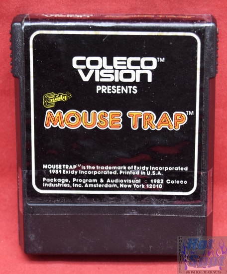 Coleco Vision Mouse Trap Game Cartridge & Overlays