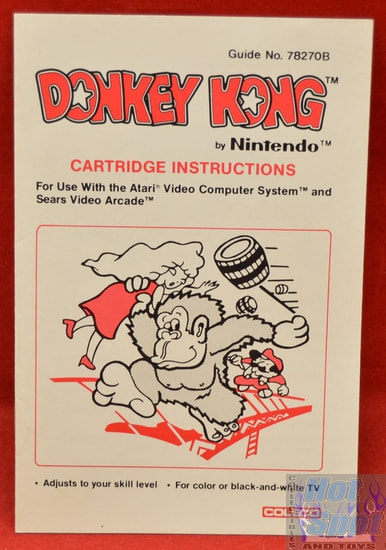 Donkey Kong Booklet Cartridge Instructions