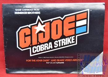 GI Joe Cobra Strike Game Instructions Manual - Atari 2600