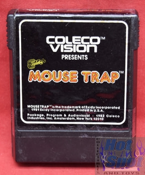 Coleco Vision Mouse Trap Game Cartridge & Overlays