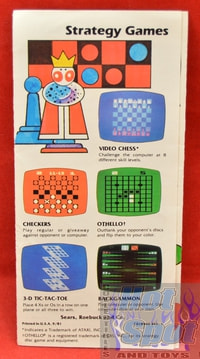 Sears Video Arcade Cartridges Insert