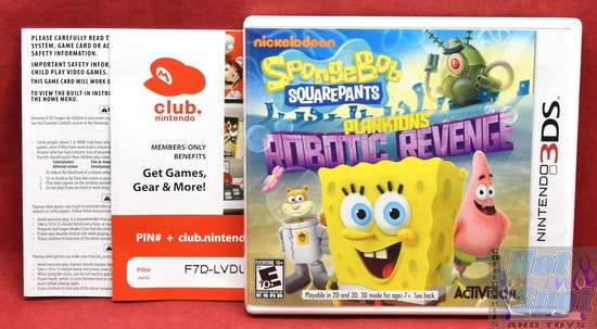 3DS Spongebob Squarepants Plankton's Robotic Revenge CASE BOOKLET & SLIP COVER