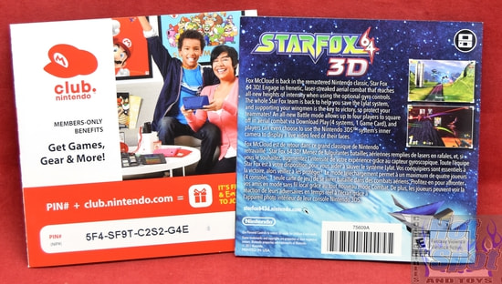 3DS Starfox 64 3D Slip Cover, Booklets & Inserts