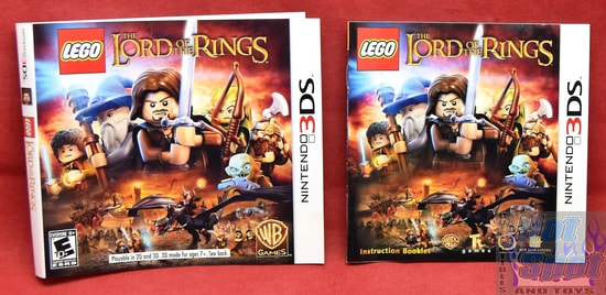 3DS LEGO Lord of the Rings Slip Cover, Booklets & Inserts