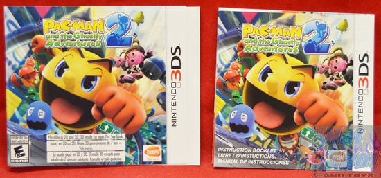 3DS Pac-Man and the Ghostly Adventures 2 BOOKLET AND SLIP COVER ONLY
