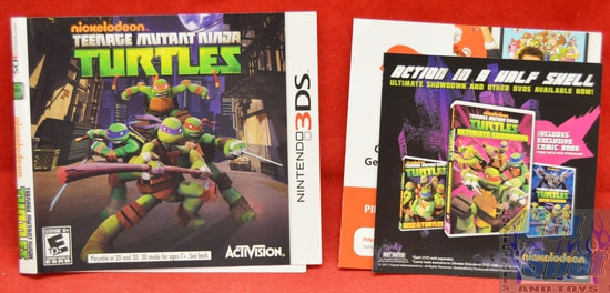 3DS Teenage Mutant Ninja Turtles BOOKLET AND SLIP COVER ONLY