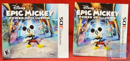 3DS Epic Mickey Power of Illusion BOOKLET AND SLIP COVER ONLY