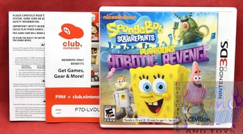 3DS Spongebob Squarepants Plankton's Robotic Revenge CASE BOOKLET & SLIP COVER