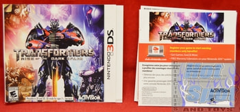 3DS Transformers Rise of the Dark Spark BOOKLET AND SLIP COVER ONLY