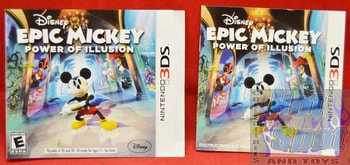 3DS Epic Mickey Power of Illusion BOOKLET AND SLIP COVER ONLY