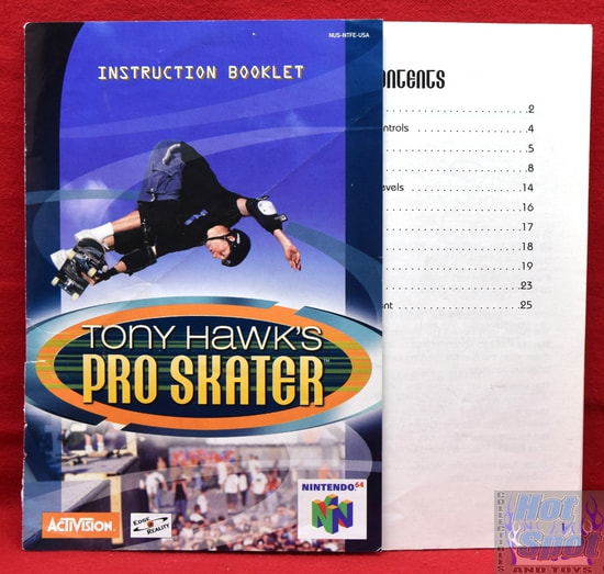 Tony Hawk's Pro Skater Instruction Booklet w/ Playwear