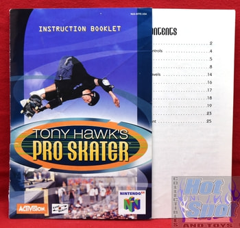 Tony Hawk's Pro Skater Instruction Booklet w/ Playwear