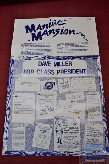 Maniac Mansion Fold Out Poster Insert Nintendo NES