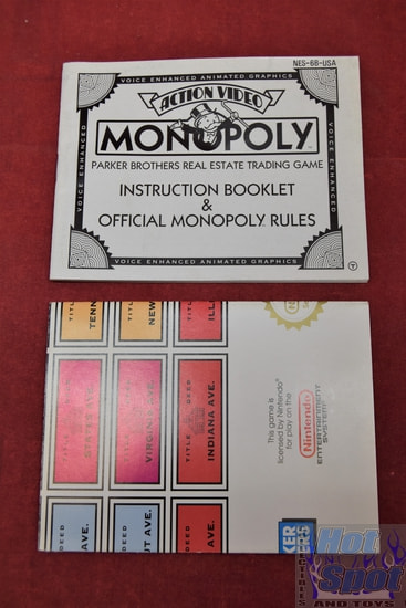 Monopoly Nintendo NES Instruction Booklet and Poster Insert