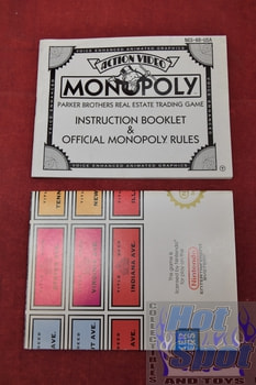 Monopoly Nintendo NES Instruction Booklet and Poster Insert