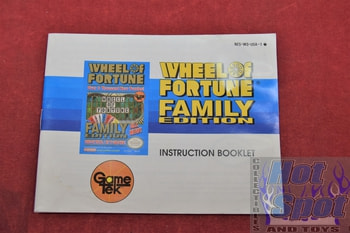 Wheel of Fortune Family Edition Nintendo NES Instruction Booklet