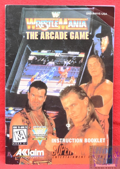 Wrestle Mania The Arcade Game Instruction Booklet