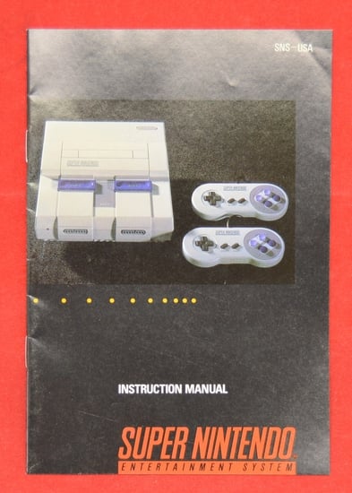 SNES Super Nintendo Console Authentic Instruction Manual