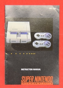 SNES Super Nintendo Console Authentic Instruction Manual