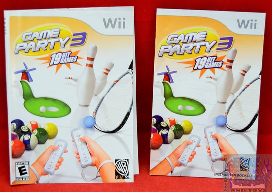 Game Party 3 Instructions Booklet and Slip Cover