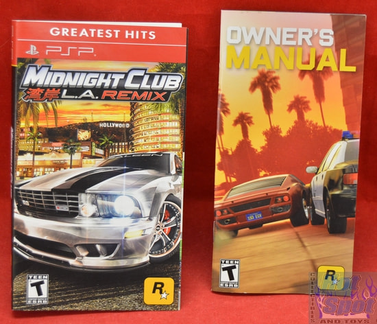 Midnight Club L.A Remix Instructions Booklet and Slip Cover