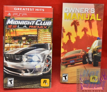 Midnight Club L.A Remix Instructions Booklet and Slip Cover
