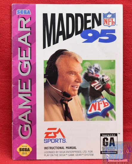 Madden NFL 95 Instruction Manual Booklet