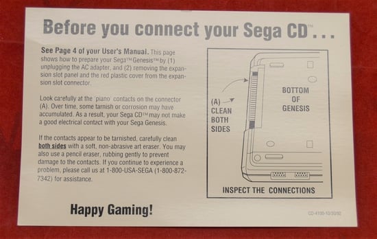 Sega CD Isert Card