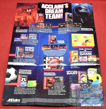 Acclaim's Dream Team ! Poster Insert for Sega Genesis