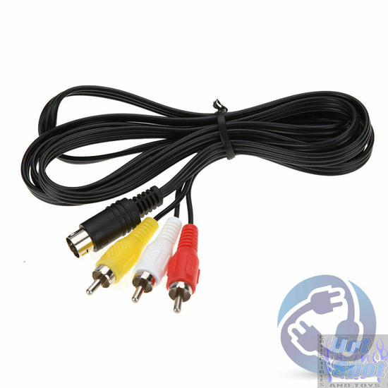 Sega Genesis Audio Video RCA Composite Cable Cord  2 3 A/V 9 Pin