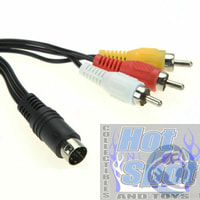 Sega Genesis Audio Video RCA Composite Cable Cord  2 3 A/V 9 Pin