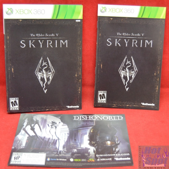 Skyrim The Elder Scrolls V Slip Cover, Instructions & Booklet